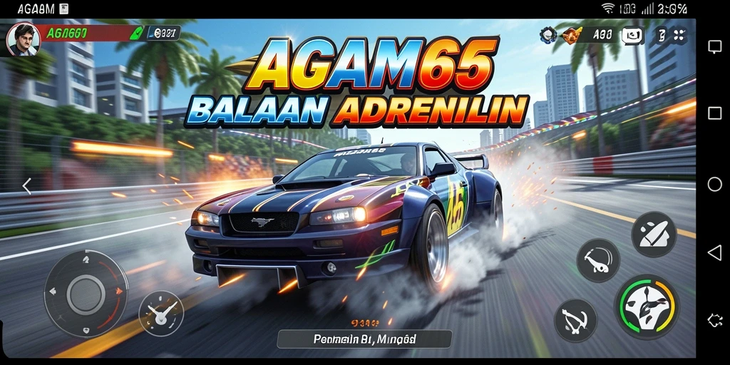 Screenshot menunjukkan momen seru dalam balapan AGAM66.