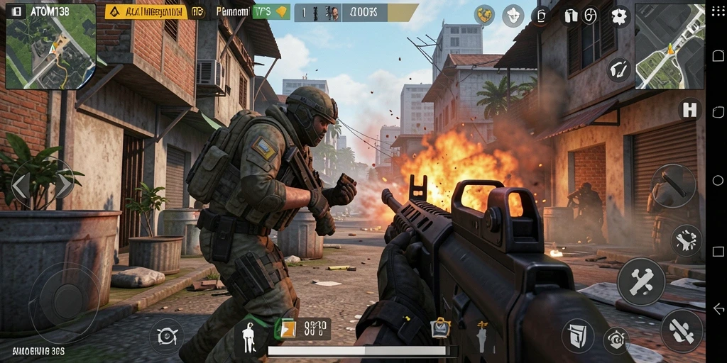 Gameplay seru ATOM138 dalam pertempuran TPS.