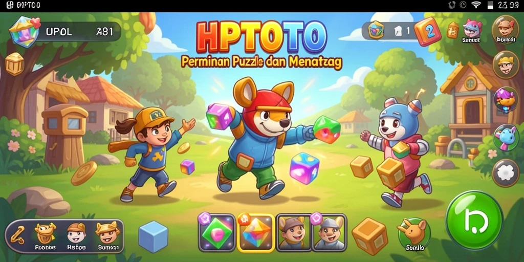 Screenshot gameplay HPTOTO menunjukkan level puzzle yang menantang dan grafis menarik.