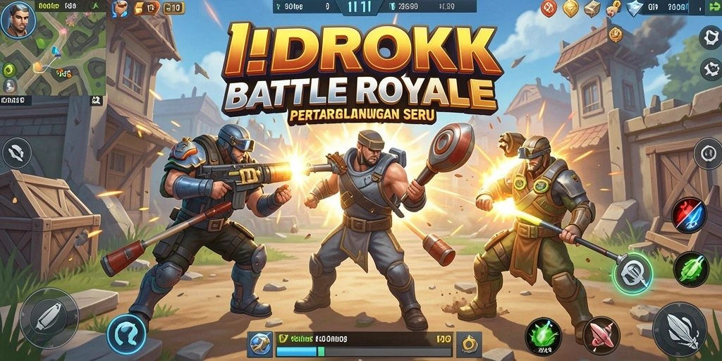 Gameplay mendebarkan dari IDROK dalam Battle Royale yang intens.