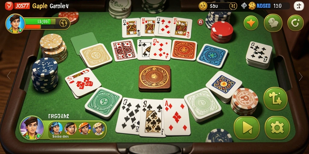 Screenshot gameplay JOS77 menampilkan suasana seru permainan Gaple.