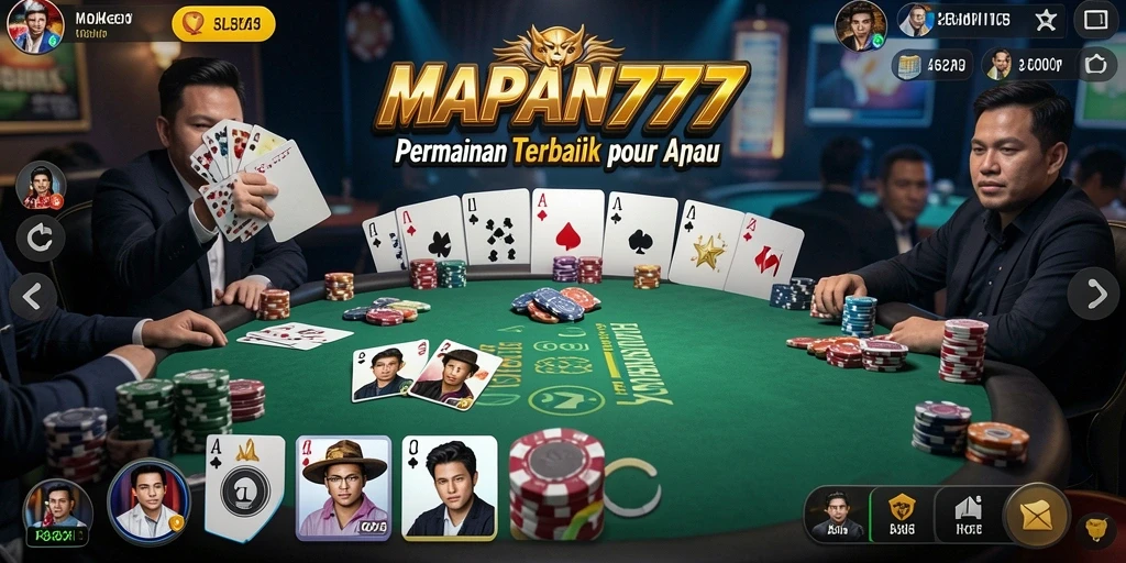 Tangkapan layar gameplay poker yang menegangkan di MAPAN777.