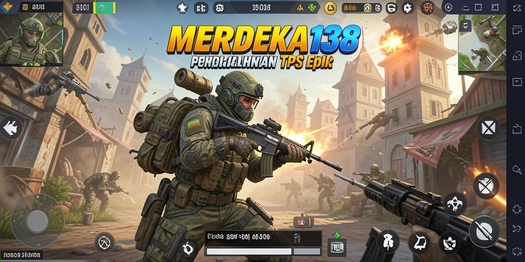Tampilan screenshot MERDEKA138 yang menampilkan aksi pertempuran seru.