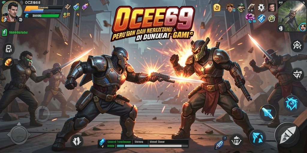 Screenshot OCE69 menampilkan aksi pertarungan mendebarkan dan karakter yang beragam.