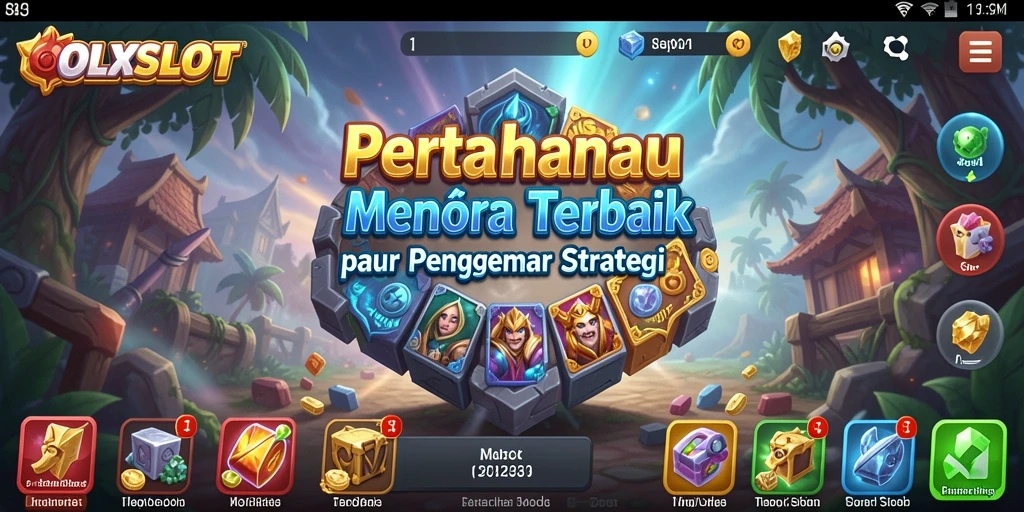 Menampilkan gameplay menara pertahanan yang intens dan strategis.