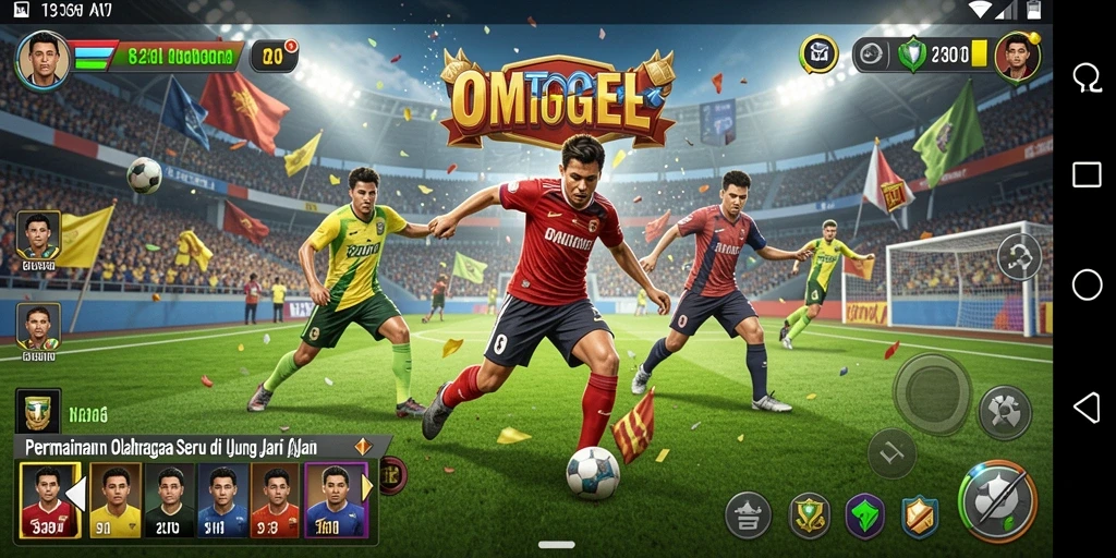 Screenshot gameplay OMTOGEL yang menunjukkan serunya pertandingan olahraga.