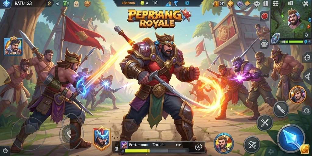 Tampilan seru gameplay <strong>RATU123</strong> dalam pertempuran Battle Royale.