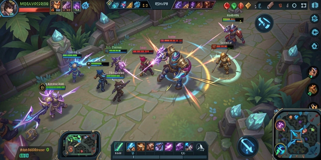 Screenshot gameplay RSNVIP8 menunjukkan pertempuran strategis yang menegangkan.