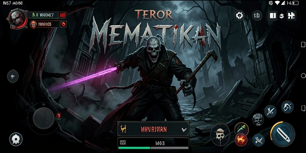 Screenshot W67 menampilkan momen menegangkan saat menghadapi monster mengerikan.